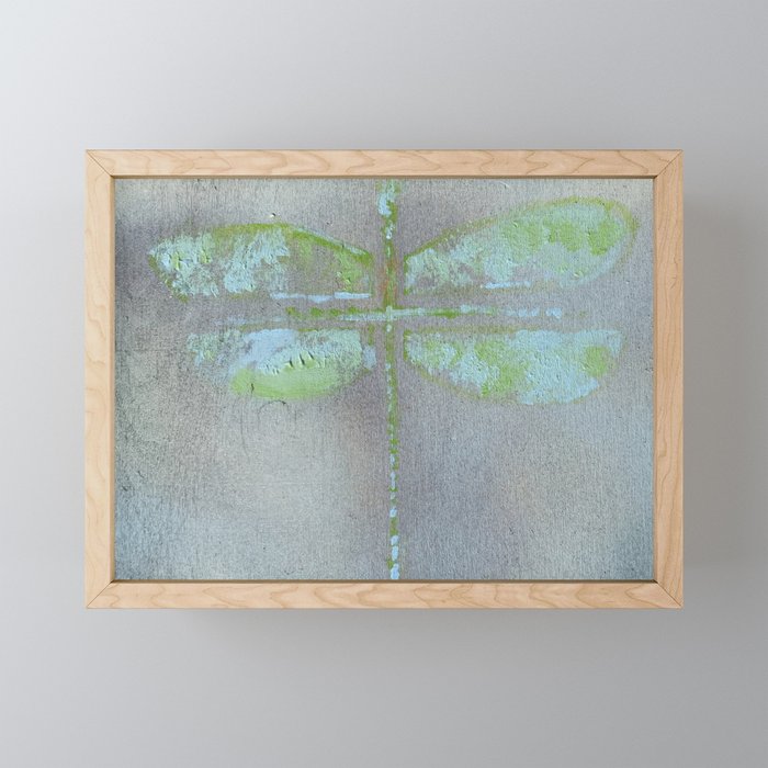 recycled wood dragonfly Framed Mini Art Print