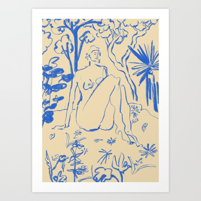 MYSTICAL FOREST BLUE Art Print