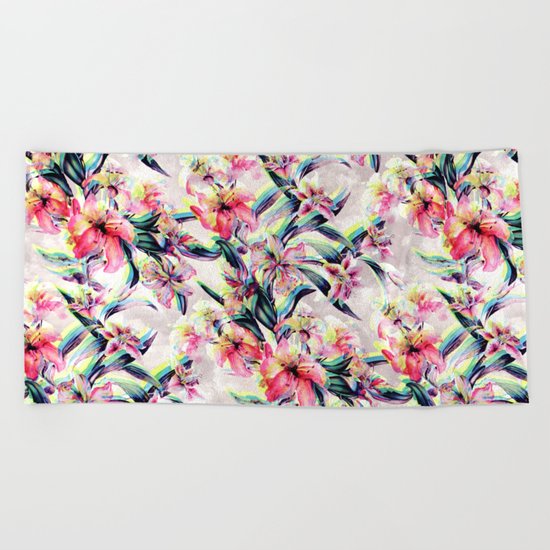 RPE Floral Glitch Beach Towel