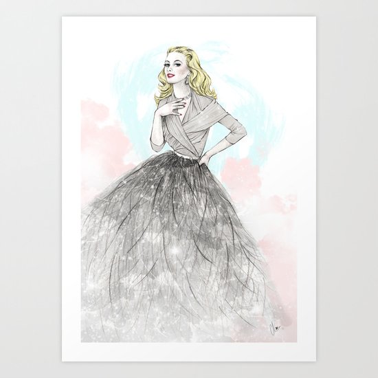 Ostrich Fashion Illustration Art Print