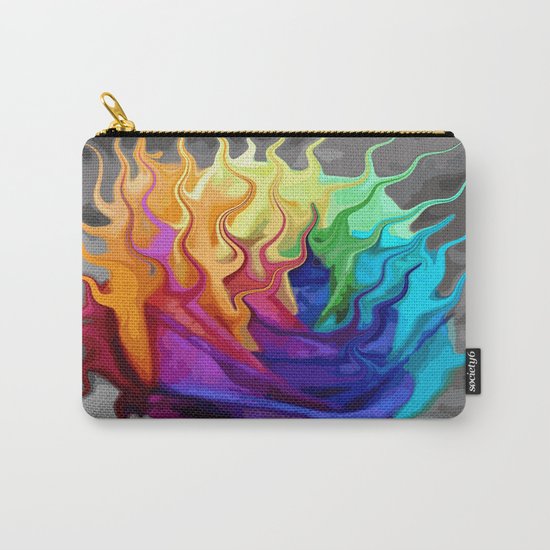 colorful flaming flower Carry-All Pouch