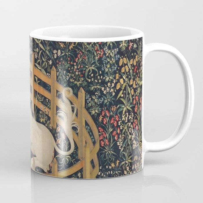 Unicorn In Captivity 'The Lady and the Unicorn' Medieval Tapestry Coffee Mug