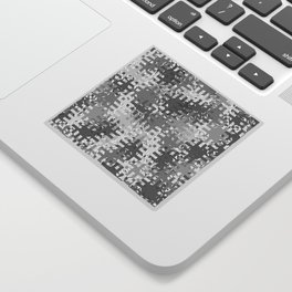 Gray pixels and dots Sticker