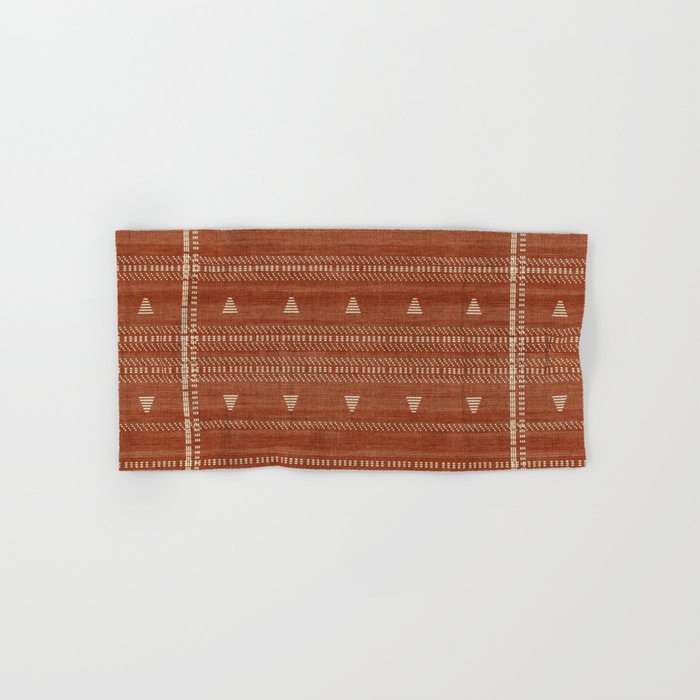 Heddle in Rust Hand Bath Towel by House of HaHa Society6
