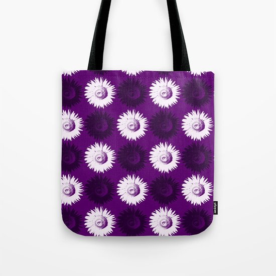 Sunflower black, white and purple Tote Bag
