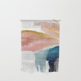 Exhale: a pretty, minimal, acrylic piece in pinks, blues, and gold Wall Hanging