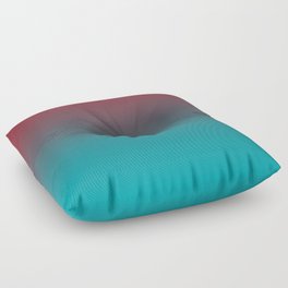 Red and Aqua Gradient Ombre Blend 2021 Color of the Year Satin Paprika and Vintage Teal Floor Pillow