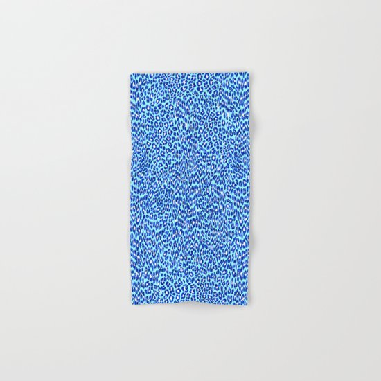 Blue Glitter Cheetah Print Hand & Bath Towel