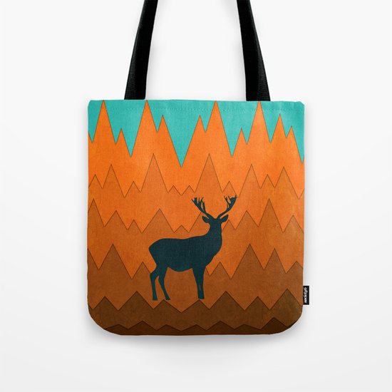 Deer silhouette in autumn Tote Bag