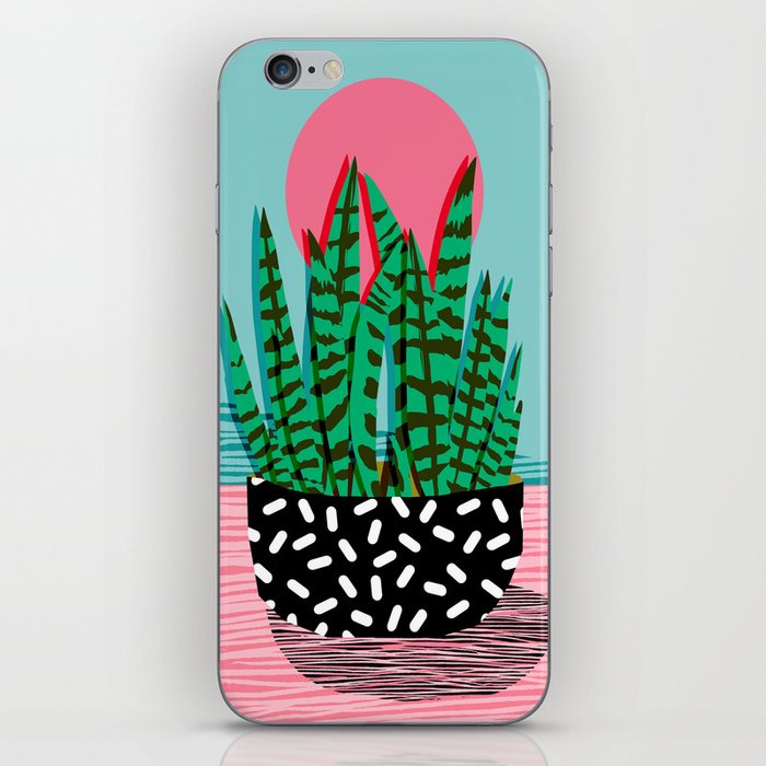 Edgy - wacka potted indoor house plant hipster retro throwback minimal 1980s 80s neon pop art iPhone Skin