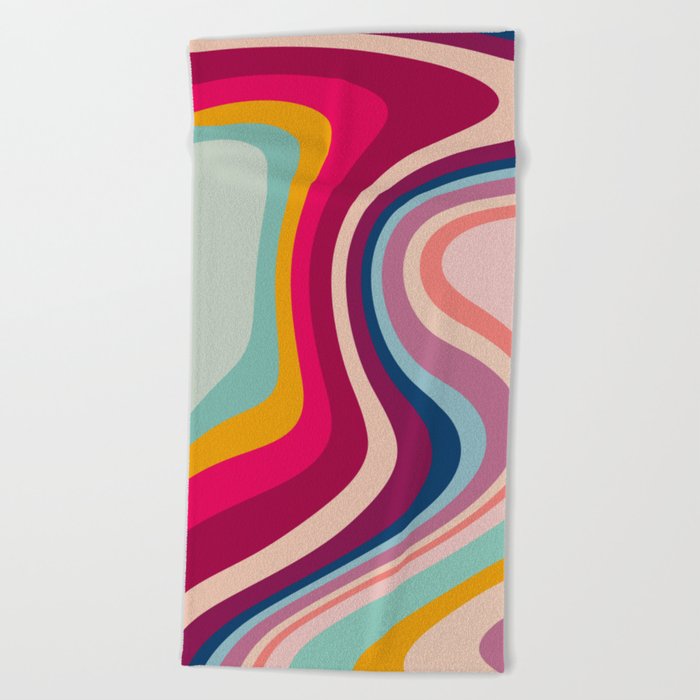 Boho Fluid Abstract Beach Towel