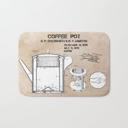 Coffee pot Goldsmith Martyn patent art 1899 Bath Mat | Patentart, Digital, Drink, Vintage, Illustration, Coffeepot, Other, Vector, Kitchendecor, Concept 