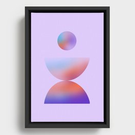 Modern geometric vibrant colours shapes  Framed Canvas