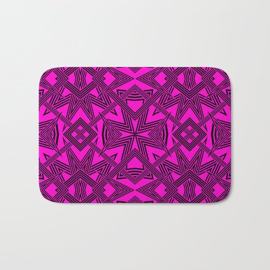 Ziggy Zaggy | Pink And Black Bath Mat