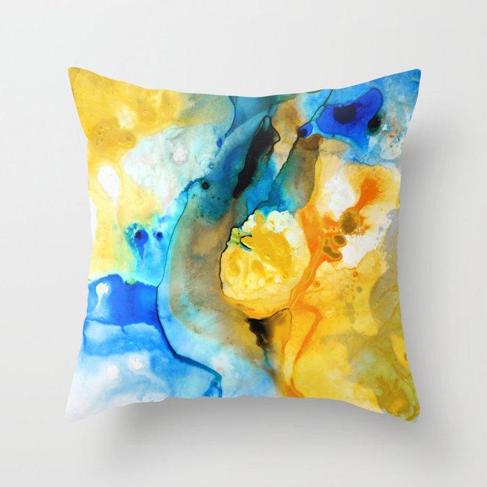 Iced Lemon Drop - Abstract Art By Sharon Cummings Throw Pillow