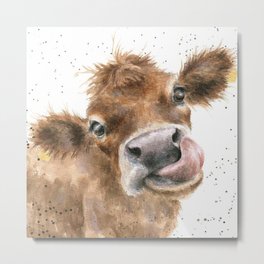 Face baby cattle Metal Print | Life, Scotland, Farm, Cow, Digital, Portrait, Adventure, Wild, Drawing, Photo 