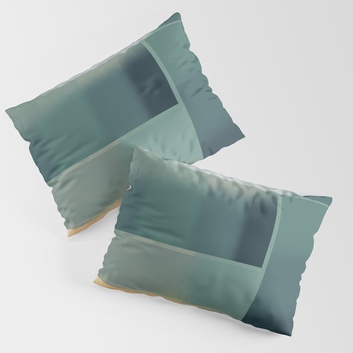 Green collage abstract Pillow Sham