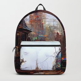 Victorian Steampunk City Backpack | Street, Window, View, Europe, Town, Building, Cityscape, Facade, Urban, Landscape 