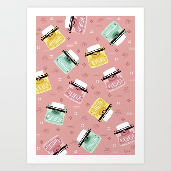 Vintage Typewriters Art Print