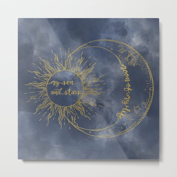 Gold Moon of My Life. My Sun and Stars Metal Print