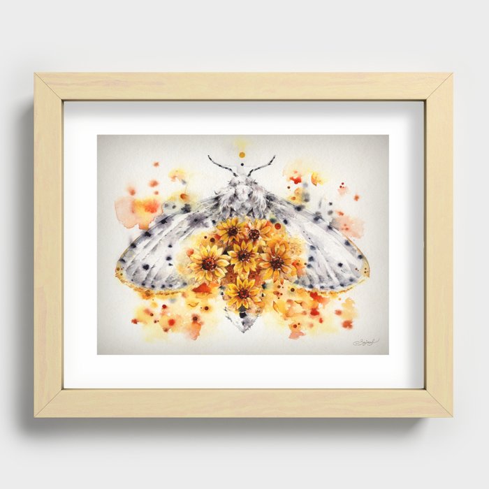 The Butterfly Yellow Flower Recessed Framed Print