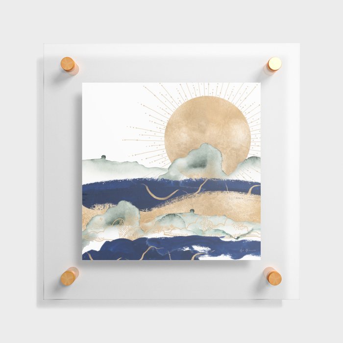 Golden Sun Floating Acrylic Print