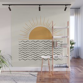 Sunrise Ocean -  Mid Century Modern Style Wall Mural