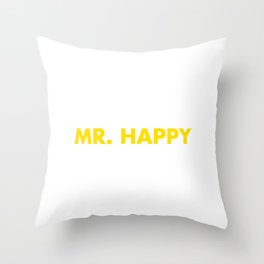 mr happy Throw Pillow