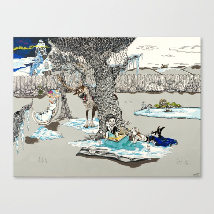 Books Coming to Life: Frozen Canvas Print