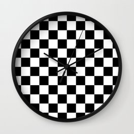 Checkered (Black & White Pattern) Wall Clock