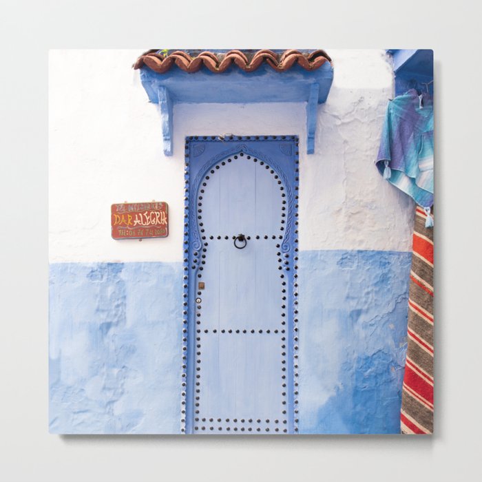 Doorways - Morocco, Chefchaouen The Blue City Metal Print