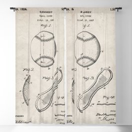 Baseball Patent - Softball Art - Antique Blackout Curtain