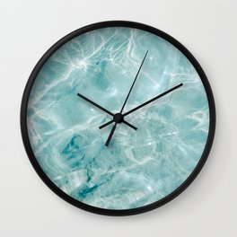 Clear blue water | Colorful ocean photography print | Turquoise sea Wall Clock