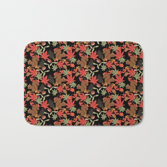 Autumn squirrel Bath Mat