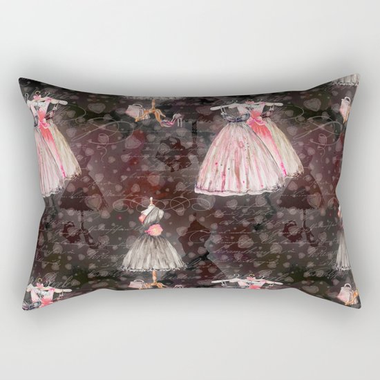 Black dress fashion #5 Rectangular Pillow