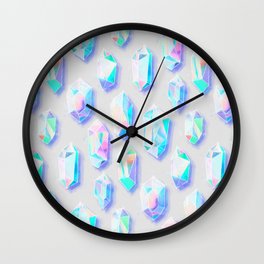 Iridescent Rainbow Crystals Wall Clock