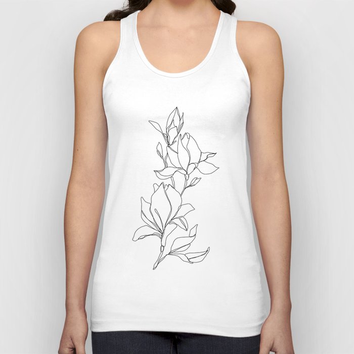 Botanical illustration line drawing - Magnolia Tank Top