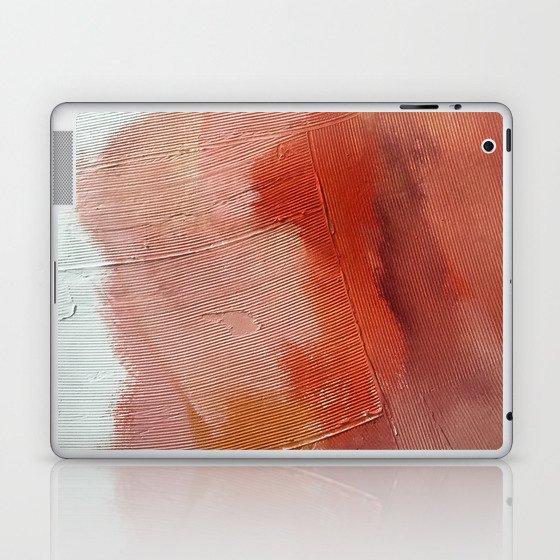 Desert Journey [1]: a textured, abstract piece in pinks, reds, and white by Alyssa Hamilton Art Laptop & iPad Skin