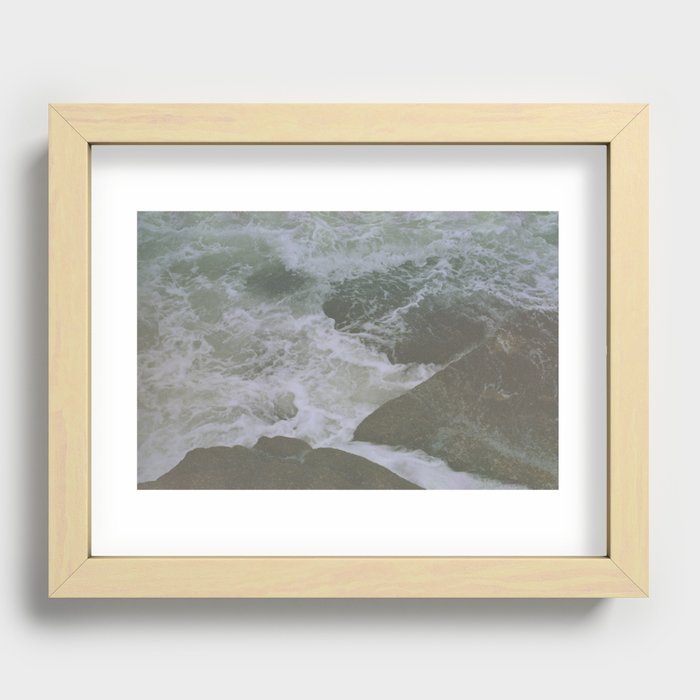 Waves and rocks are food for thought in Uruguay Recessed Framed Print