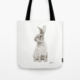 Rabbit Artwork - "Spinning Cotton-Tails" Bunny Illustration Tote Bag