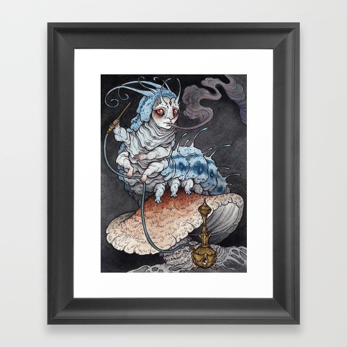 Absolem the Blue Caterpillar art print Framed Art Print