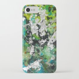 Slime Time iPhone Case | Painting, Wax, Green, Silverleaf, Perri, Limegreen, Acrylic, Abstractpainting, Drips, Silver 