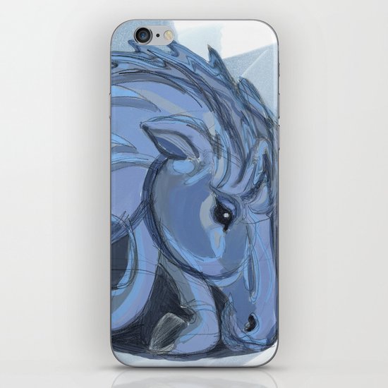 Blue horse iPhone & iPod Skin