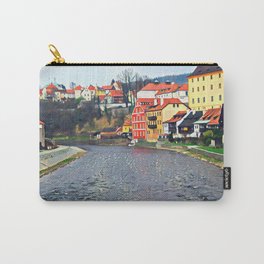 Village With River | Landscape | Water | Tranquil | Town | Europe | Houses | Travel Photography Art Carry-All Pouch | Old, Color, Peaceful, Europe, River, Spring, Travel, Tranquil, Canal, Rural 