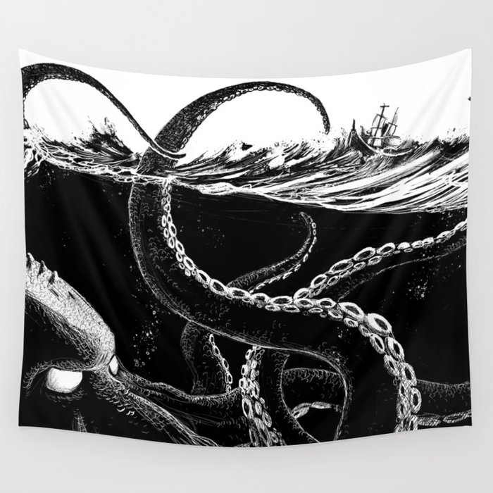 Kraken Rules the Sea Wall Tapestry