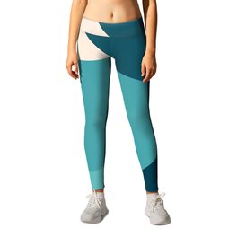 swell ocean and teal Leggings | Vector, Graphicdesign, Organic, Dots, Simple, Pure, Teal, Graphic, Shapes, Lines 