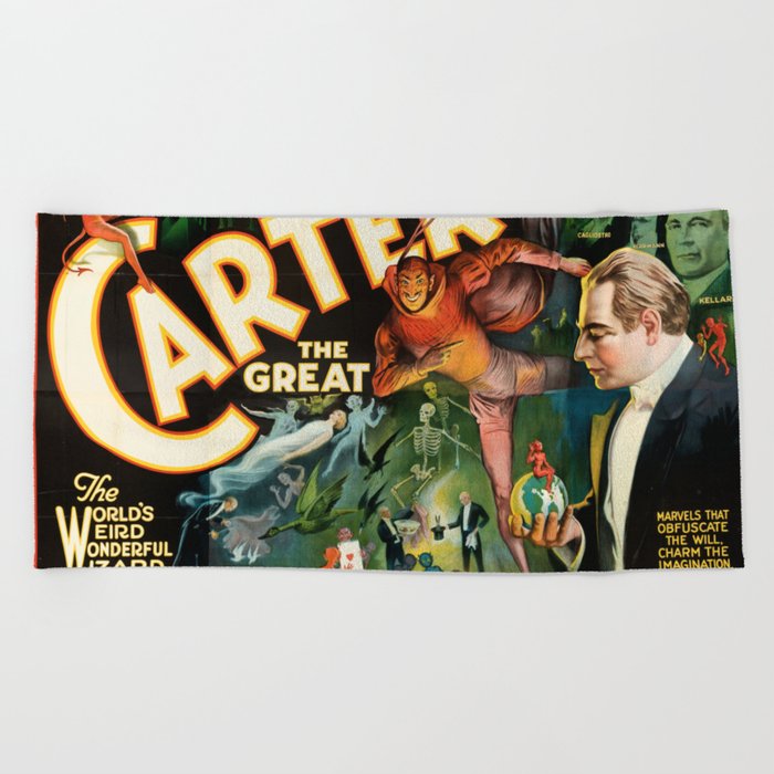 Vintage Magic poster Beach Towel