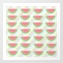 WaterMelon Pattern Art Print | Impressionism, Drawing, Digital, Other, Watermelon 