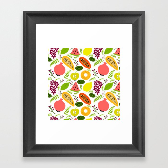 Fruit summer pattern Framed Art Print
