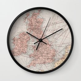 Vintage British Isles & North Sea Map (1871) Wall Clock